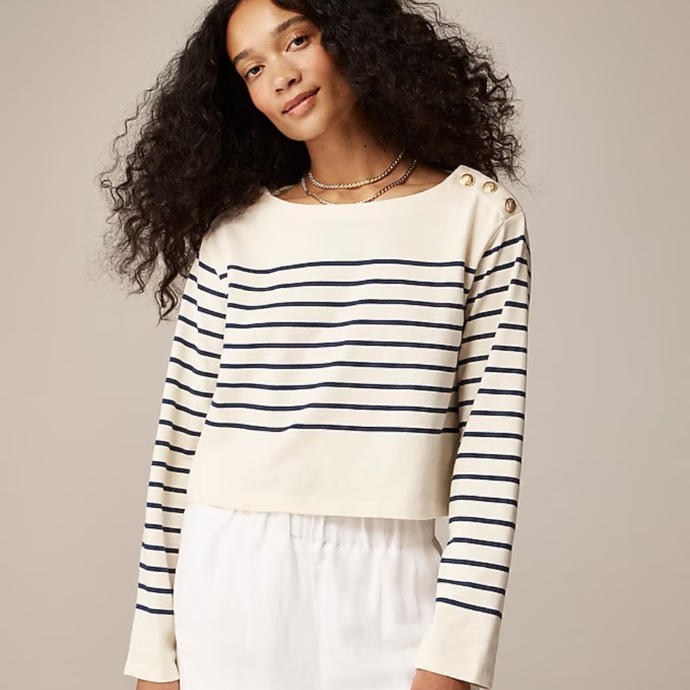 J. Crew boatneck striped 100% cotton top